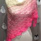 A shawl made with the Wolltraum colourway Barbie Girl.
